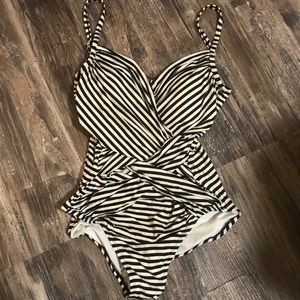 Black and White One Piece Swimsuit